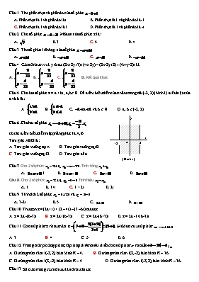 Kiểm tra Toán 12 - Phần Số phức